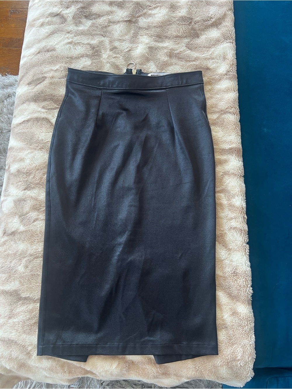 American Apparel Black Pencil Skirt - Sleek Leather-Look